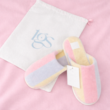 Pastel Striped Robe and Slipper Bundle