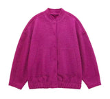 pink Wool Bomber Jacket