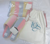 Gift Set pastel slippers and matching make up bag