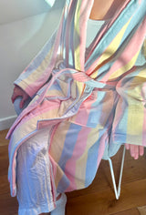 The Pastel Striped ‘Flump’ Dressing Gown Robe- 100% Cotton