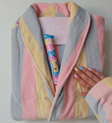 The Pastel Striped ‘Flump’ Dressing Gown Robe- 100% Cotton