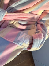 The Pastel Striped ‘Flump’ Dressing Gown Robe- 100% Cotton