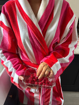 Pink, Red and White Striped ‘Strawberry Kisses Robe’