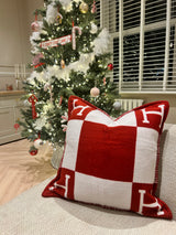H Cushion cover in burgundy 45x45cm