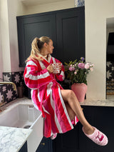 Pink, Red and White Striped ‘Strawberry Kisses Robe’