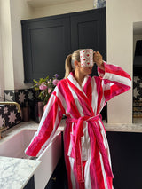 Pink, Red and White Striped ‘Strawberry Kisses Robe’