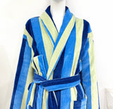 The Seaside Robe Blue Yellow Striped Dressing Gown