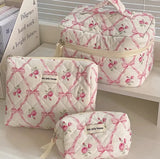 Pink or blue Bow Makeup Bag