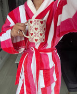 Pink, Red and White Striped ‘Strawberry Kisses Robe’