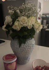 Limited edition Large baby blue strawberry vase