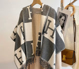 grey H Wool Scarf