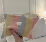 Medium Pastel striped flump make up wash bag