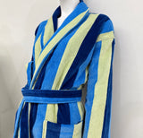 The Seaside Robe Blue Yellow Striped Dressing Gown