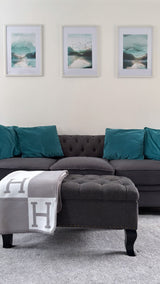 H Cashmere grey throw