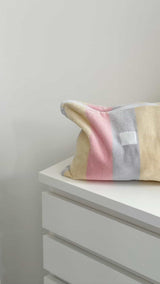Medium Pastel striped flump make up wash bag