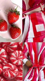 Pink, Red and White Striped ‘Strawberry Kisses Robe’