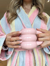 The Pastel Striped ‘Flump’ Dressing Gown Robe- 100% Cotton