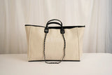 Large Canvas Beach Bag Tote Bag With Chain