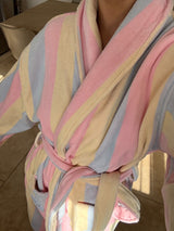 The Pastel Striped ‘Flump’ Dressing Gown Robe- 100% Cotton
