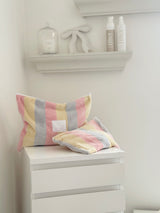 Pastel striped set of 2 cosmetic wash make up bags
