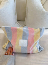 Pastel striped set of 2 cosmetic wash make up bags