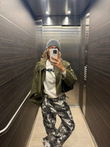Khaki Suede Style oversized Pocket Jacket various colours