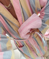 The Pastel Striped ‘Flump’ Dressing Gown Robe- 100% Cotton