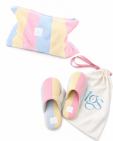 Gift Set pastel slippers and matching make up bag