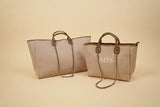 monogrammed canvas tote bag