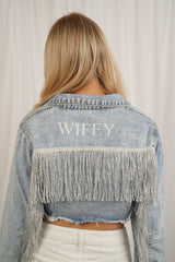 personalised blue denim jacket